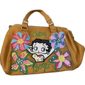 Limited 2013 Betty Boop Licensed  Embroidered Floral Applique Handbag Purse Y2K